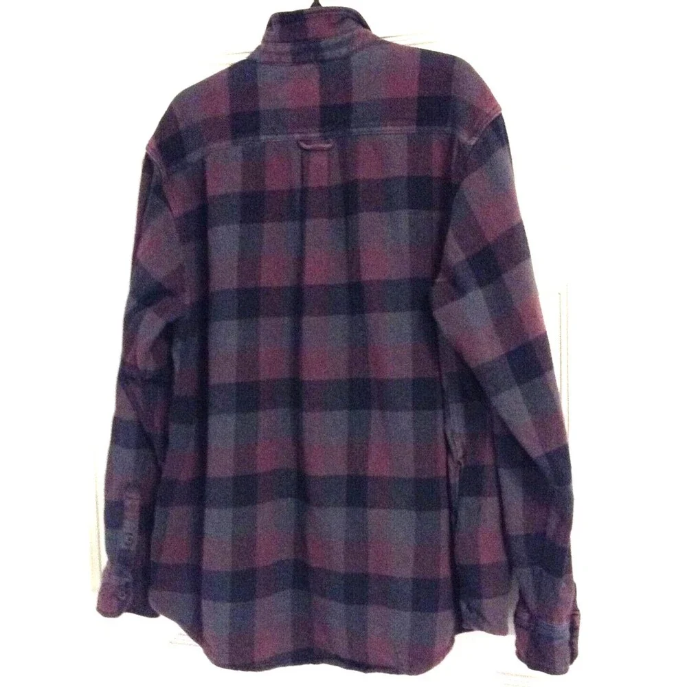 vtg Orvis Flannel Shirt Men 2XL Burgundy Plaid Overshirt Barn Workwear Jacket